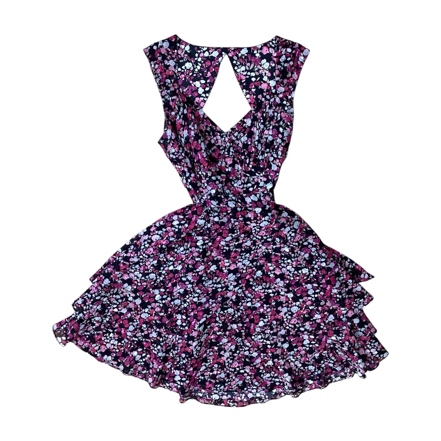 Dress Casual Midi By White House Black Market In Black & Pink, Size:L