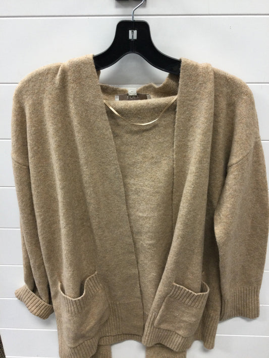 Sweater Cardigan By Loft In Tan, Size:S