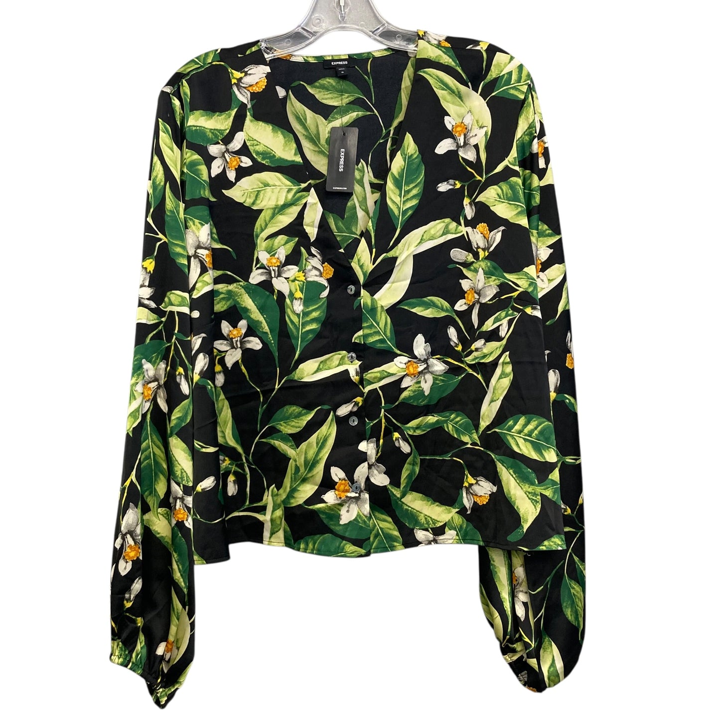 Top Ls By Express In Floral Print, Size:Xl