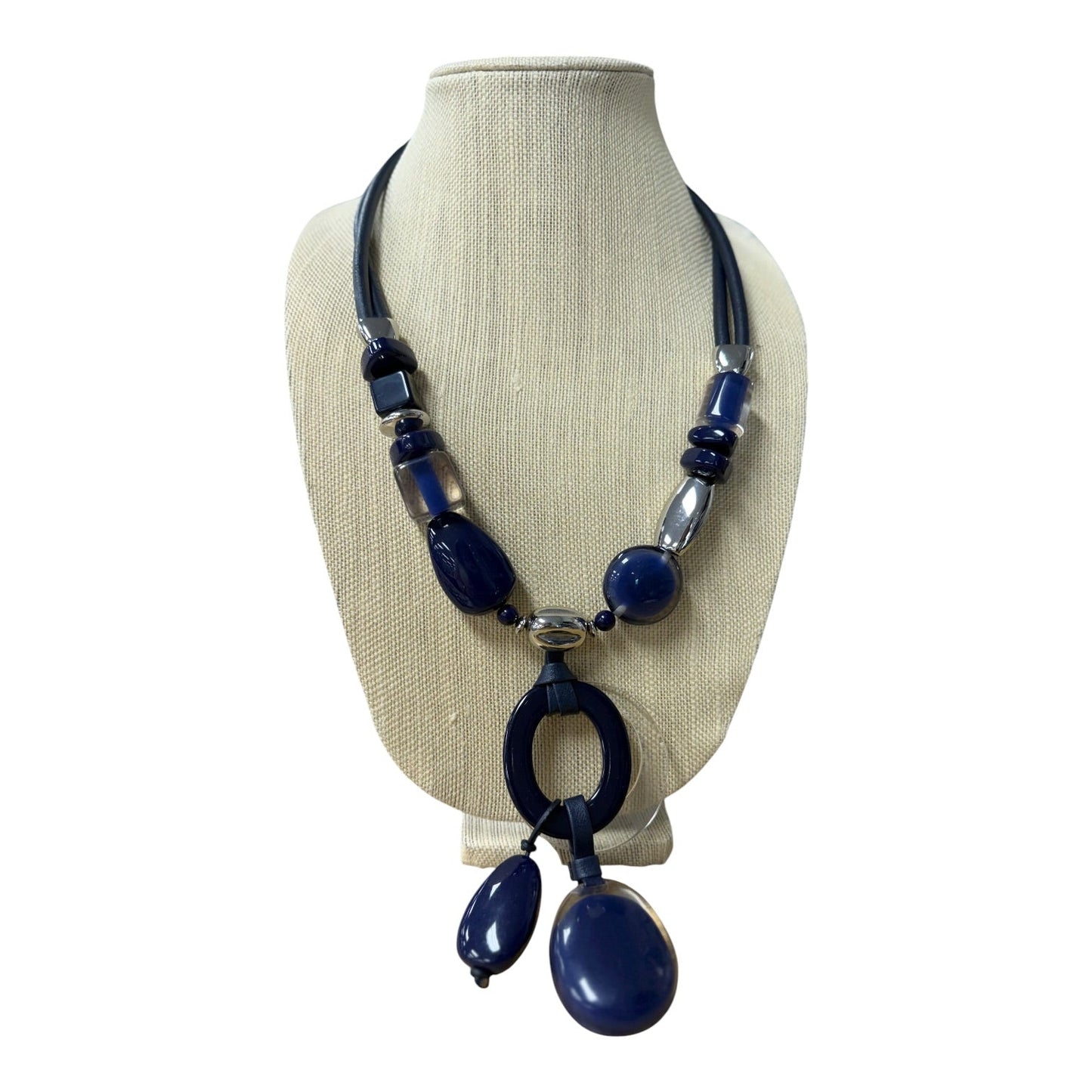 Necklace Lariat & Y-Drop By Chicos In Blue