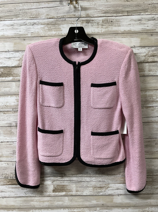 Blazer Designer By St John Collection In Black & Pink, Size:Xs