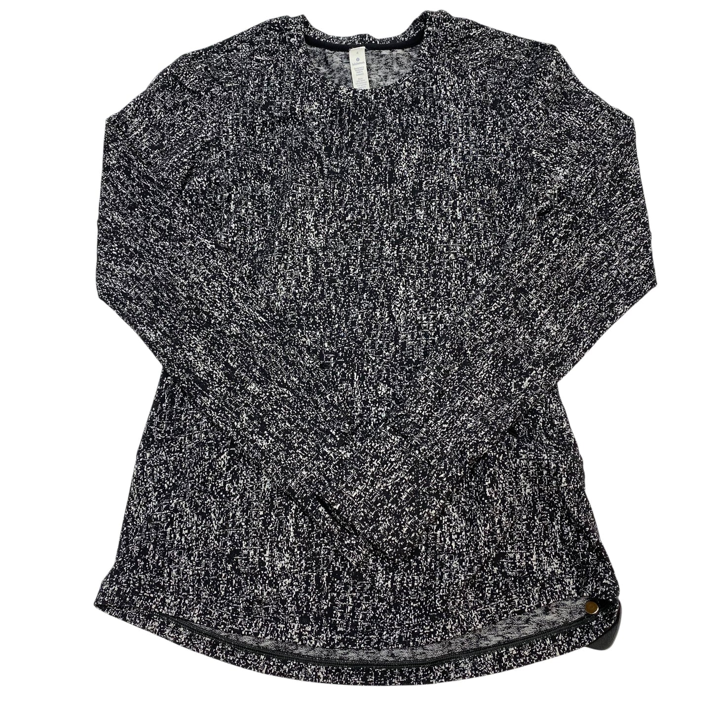 Athletic Top Ls Crewneck By Lululemon In Black & Grey, Size:S