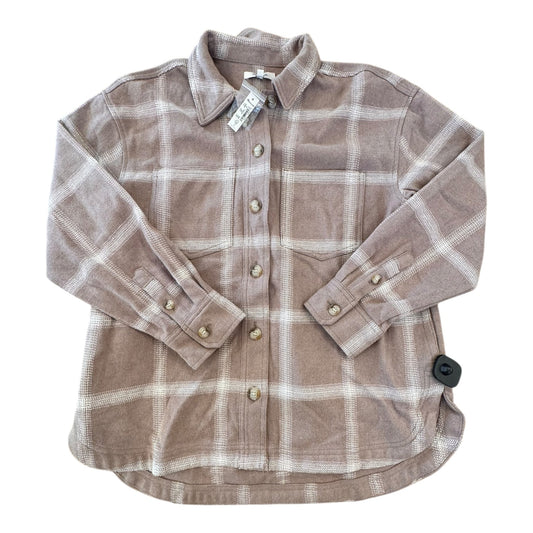 Jacket Shirt By Madewell In Taupe, Size:M