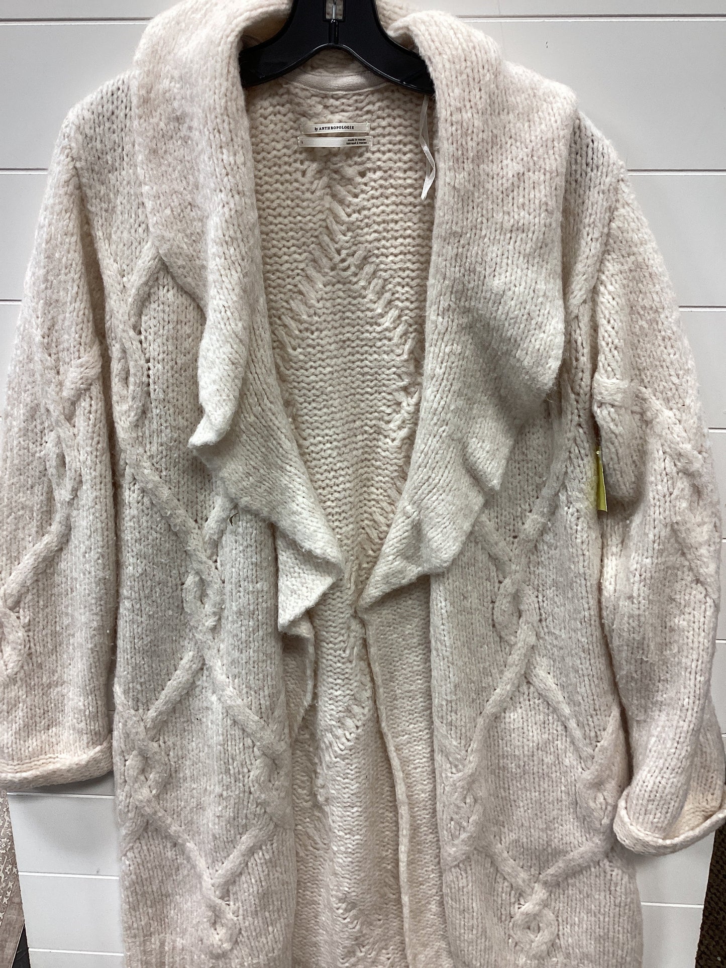 Sweater Cardigan By Anthropologie In Cream, Size:L