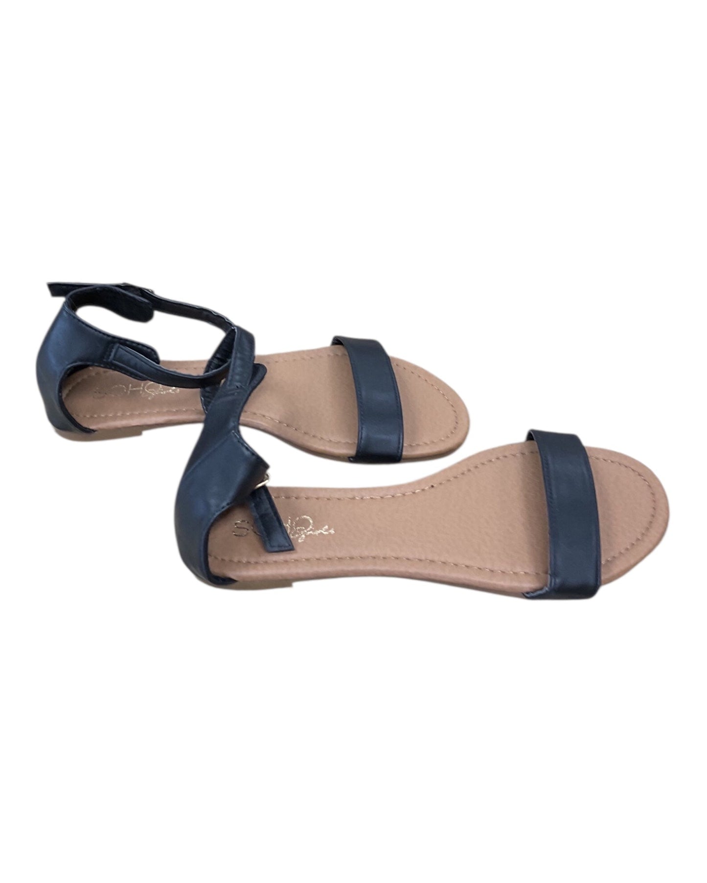 Sandals Flats By Soho Apparel In Black, Size:7