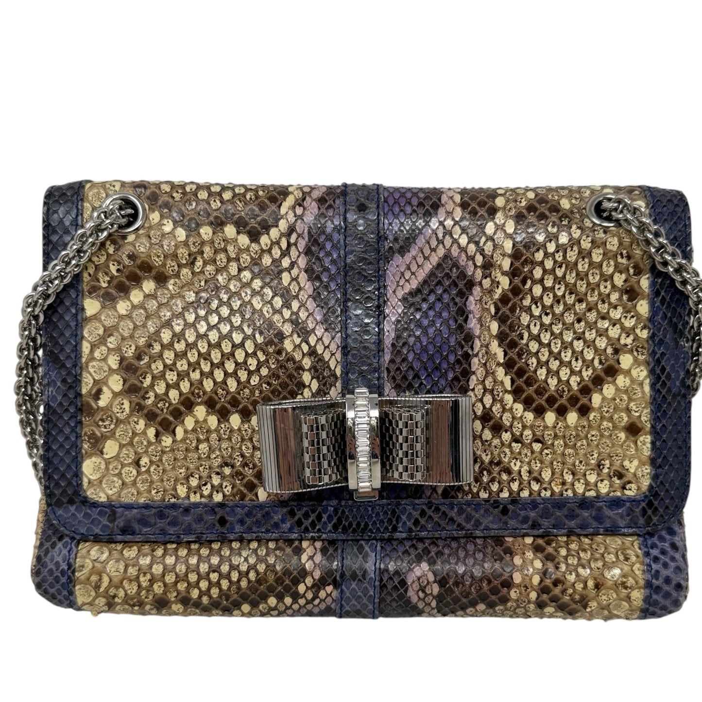 Sweet Charity Python Shoulder Bag Luxury Designer By Christian Louboutin, Size: Medium