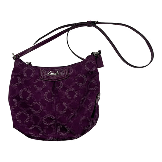 Crossbody Designer By Coach In Purple, Size:Small