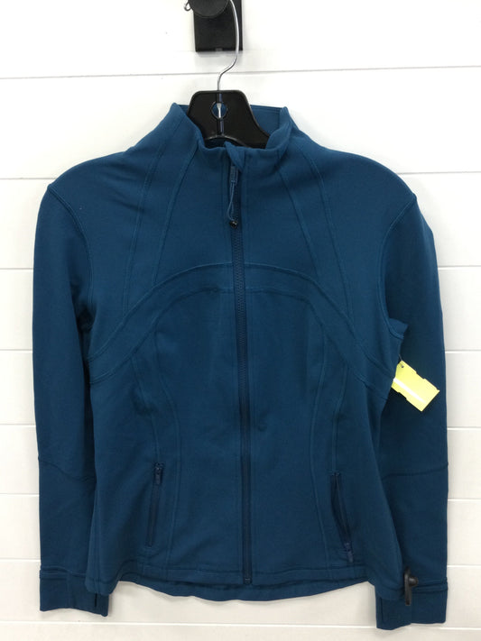 Athletic Jacket By Lululemon In Blue, Size:10