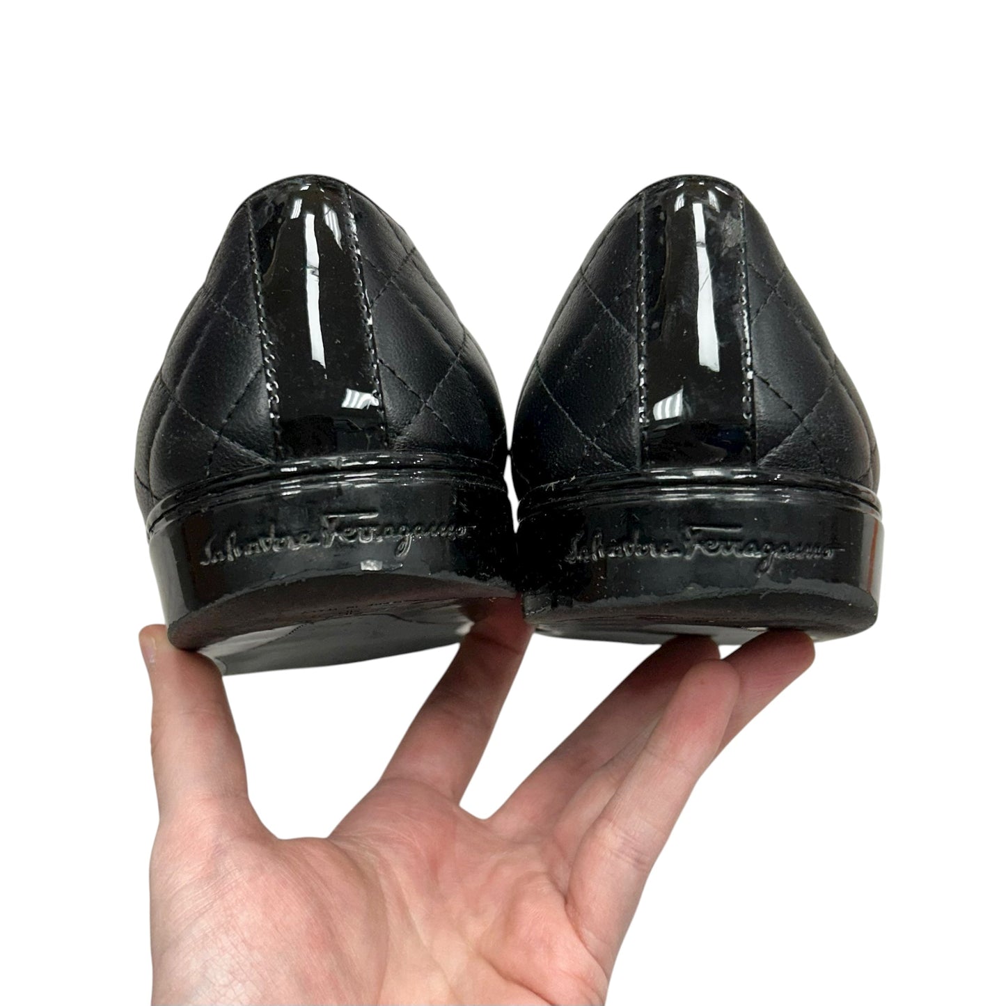 Shoes Luxury Designer By Ferragamo In Black, Size: 9.5