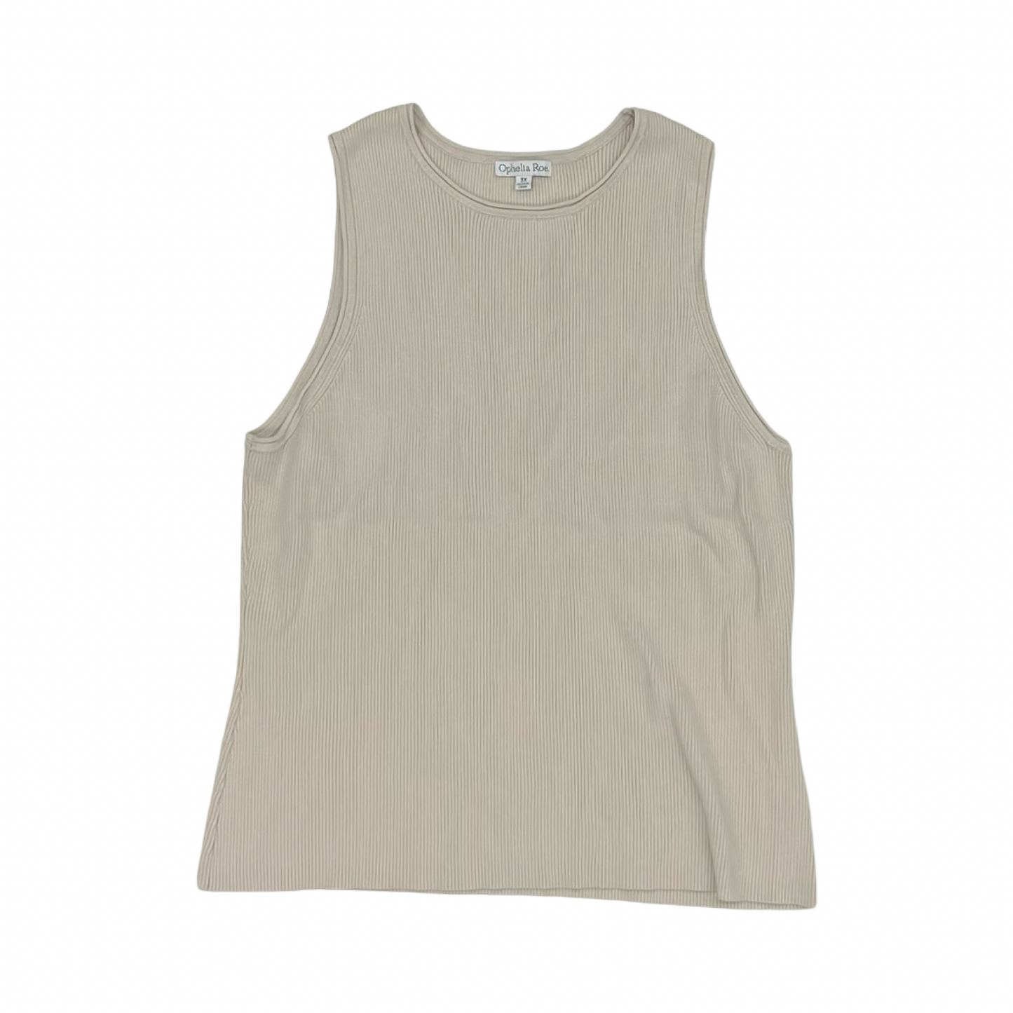 Top Sleeveless By Ophelia Roe In Tan, Size:3X