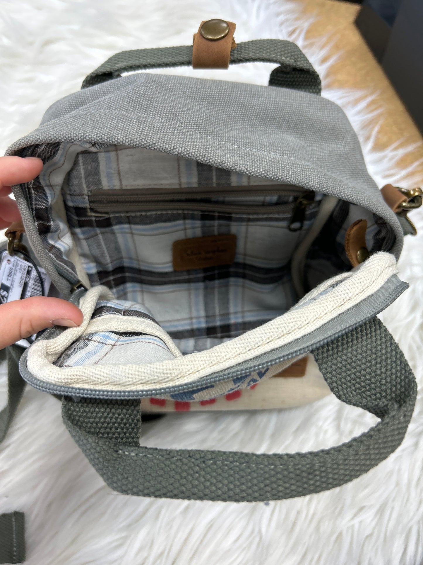 Crossbody By Cmc In Grey, Size:Small