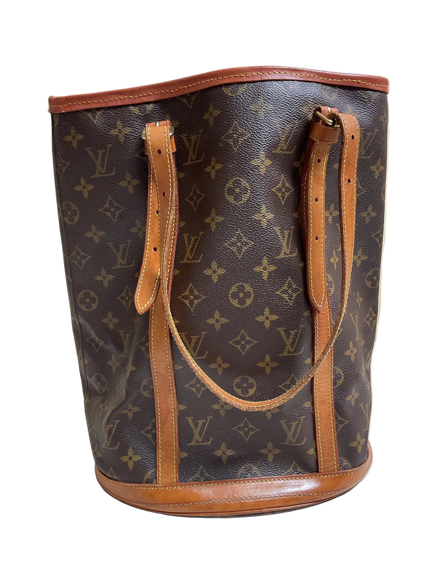 Handbag Luxury Designer By Louis Vuitton In Brown, Size:Large