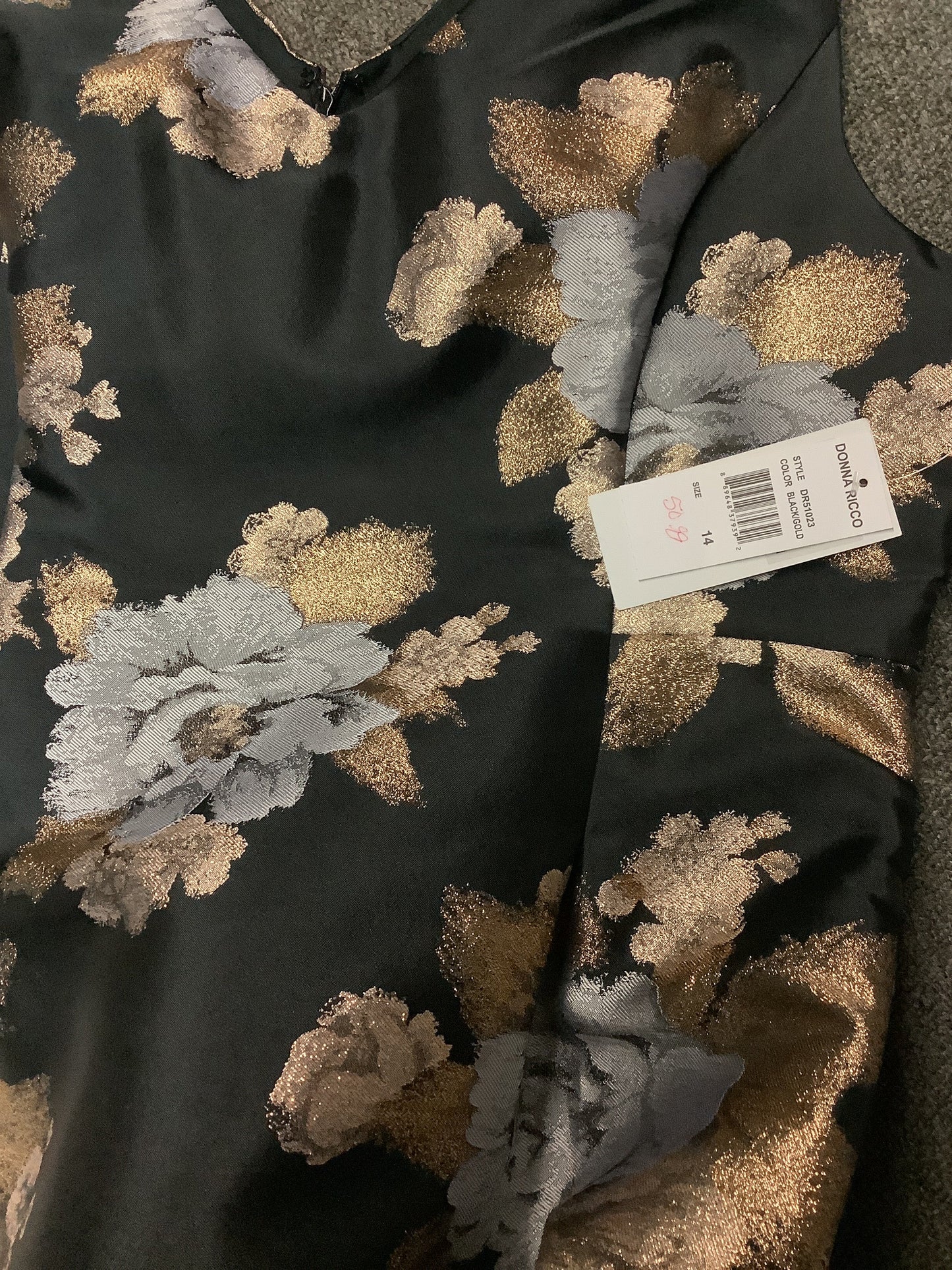 Dress Work By Donna Ricco In Black, Size: 14
