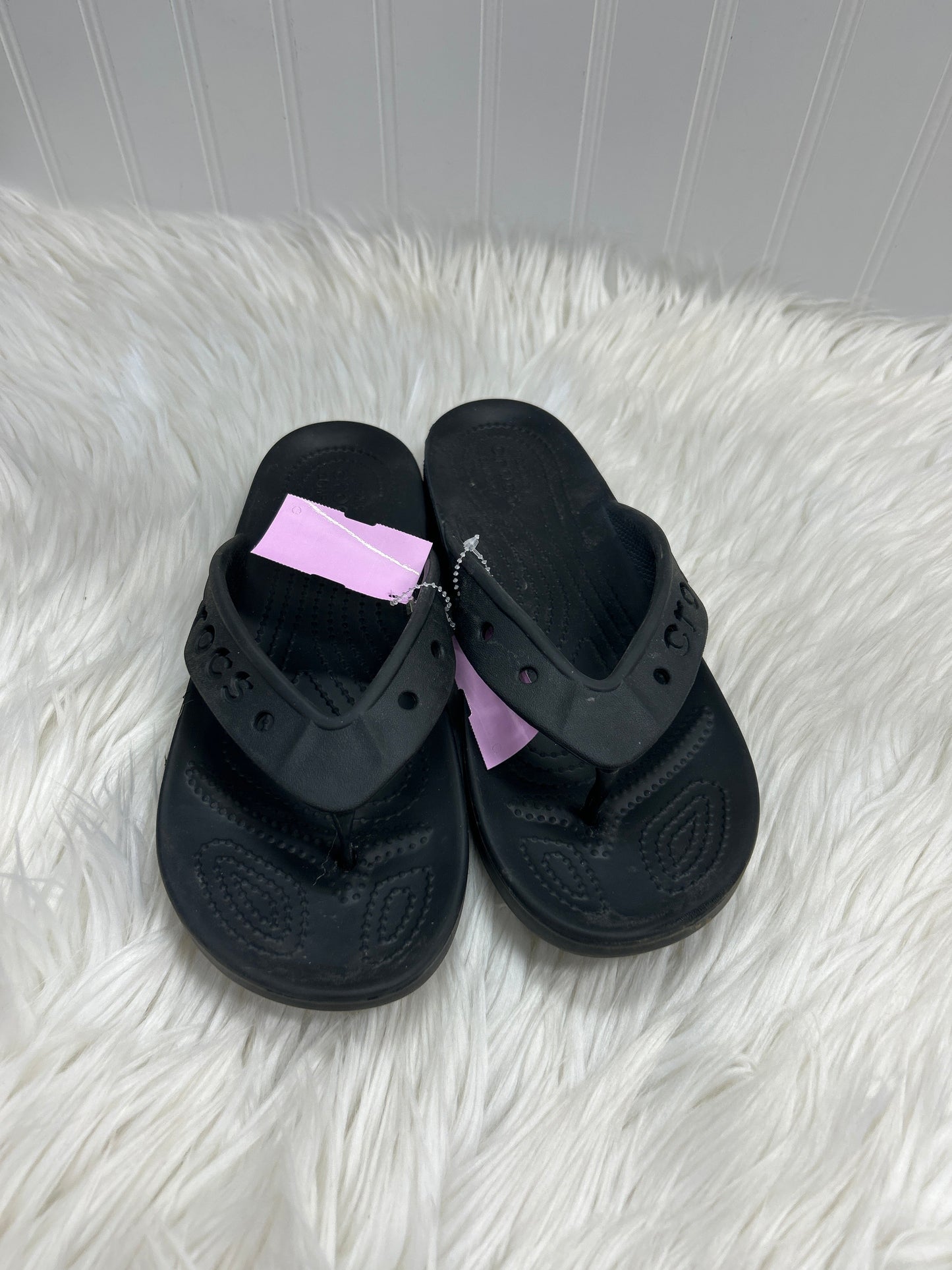 Sandals Flip Flops By Crocs In Black, Size:8