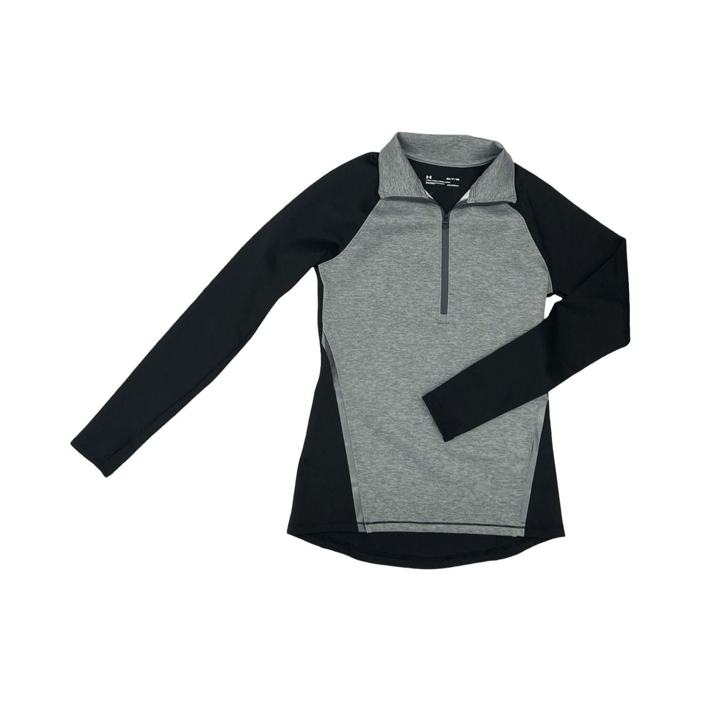 Athletic Top Ls Collar By Under Armour In Black & Grey, Size:S