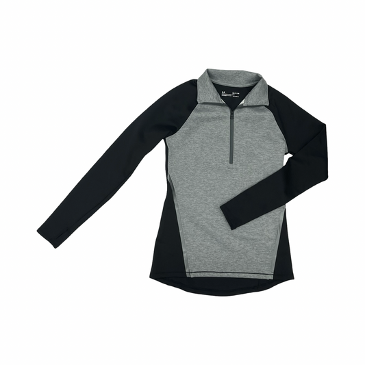 Athletic Top Ls Collar By Under Armour In Black & Grey, Size:S