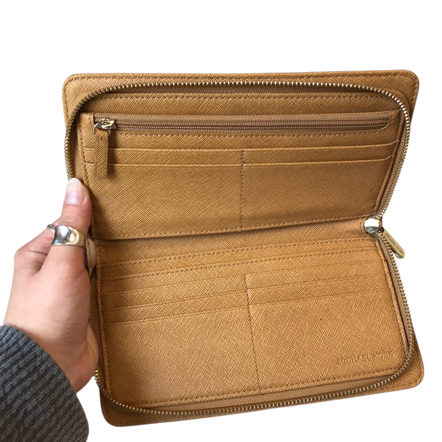 Wallet Designer By Michael Kors In Tan, Size:Large