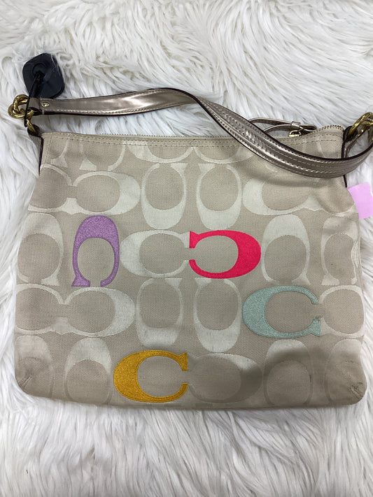 Handbag Designer By Coach In Cream, Size:Large