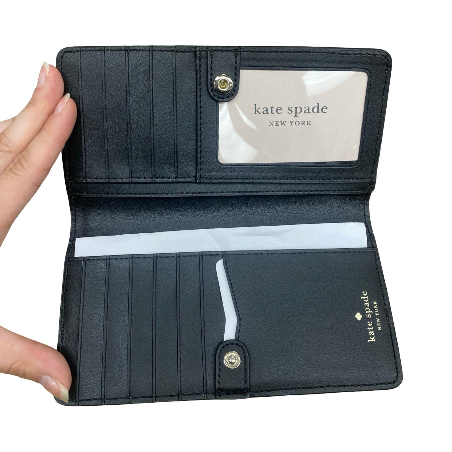 Wallet Designer By Kate Spade In Black & Tan, Size:Medium