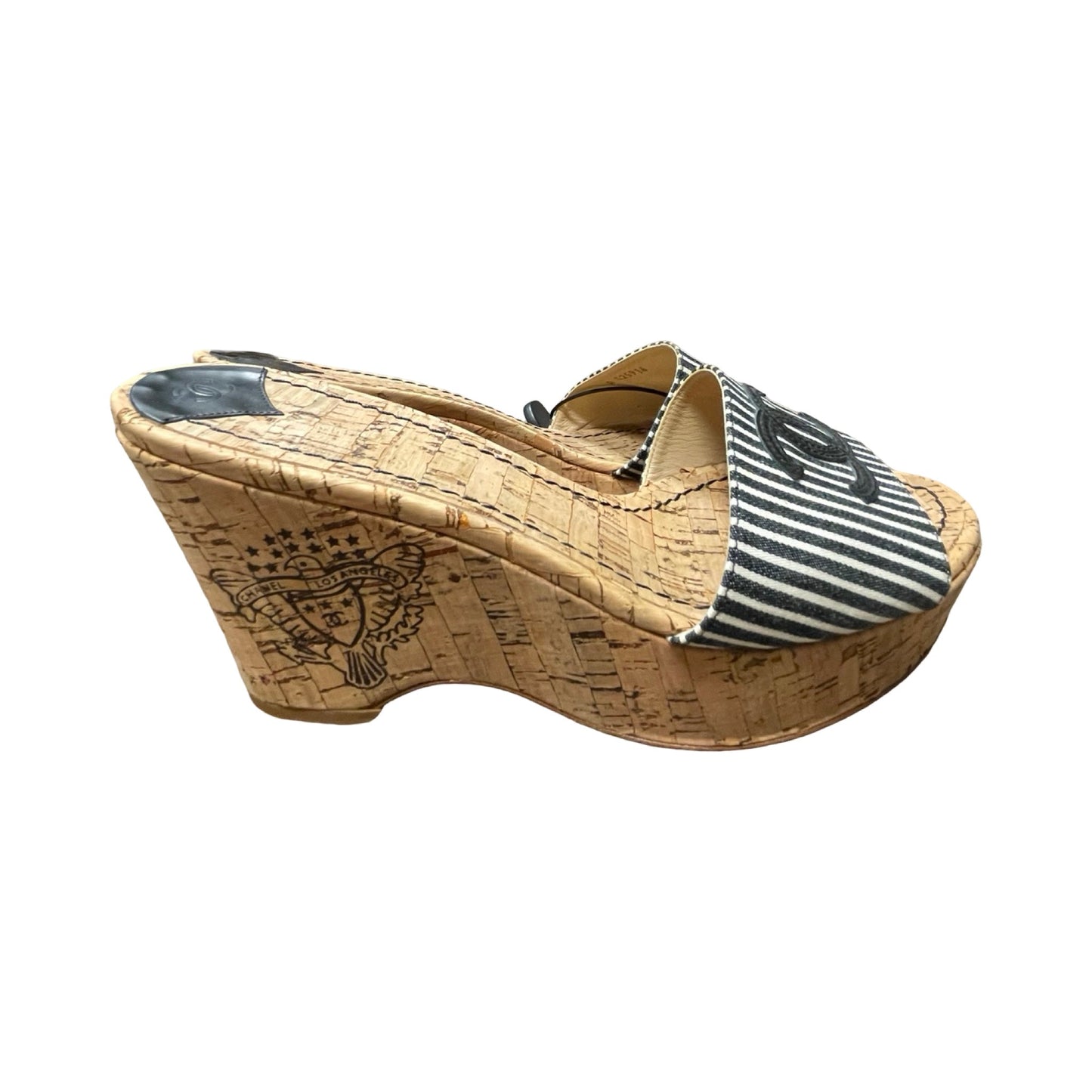 Sandals Luxury Designer By Chanel In Multi, Size:9