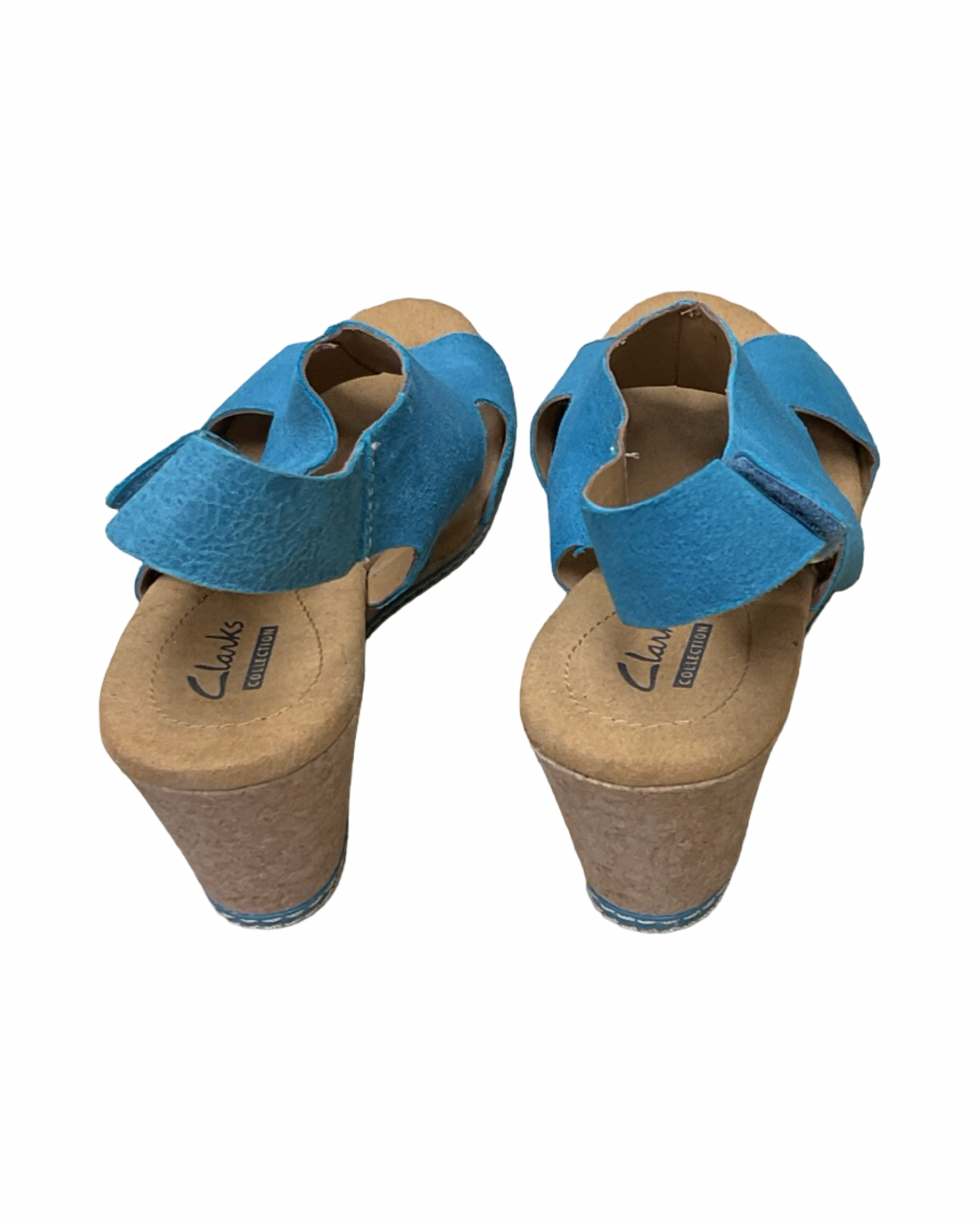 Sandals Heels Wedge By Clarks In Blue, Size:7