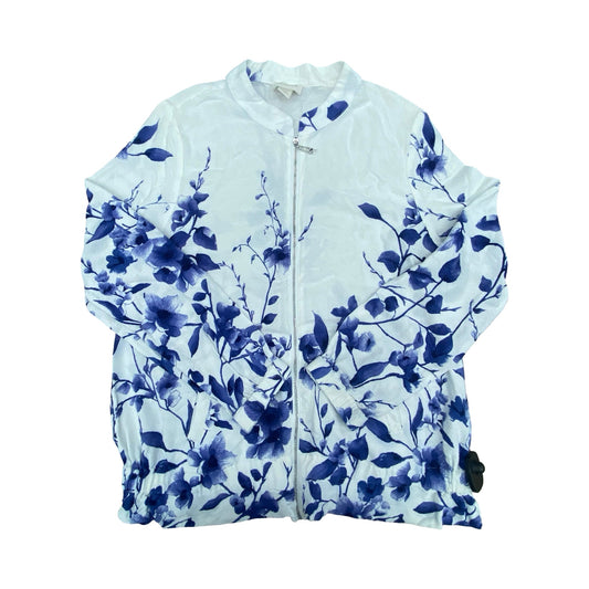 Jacket Other By Chicos In Blue & White, Size:M