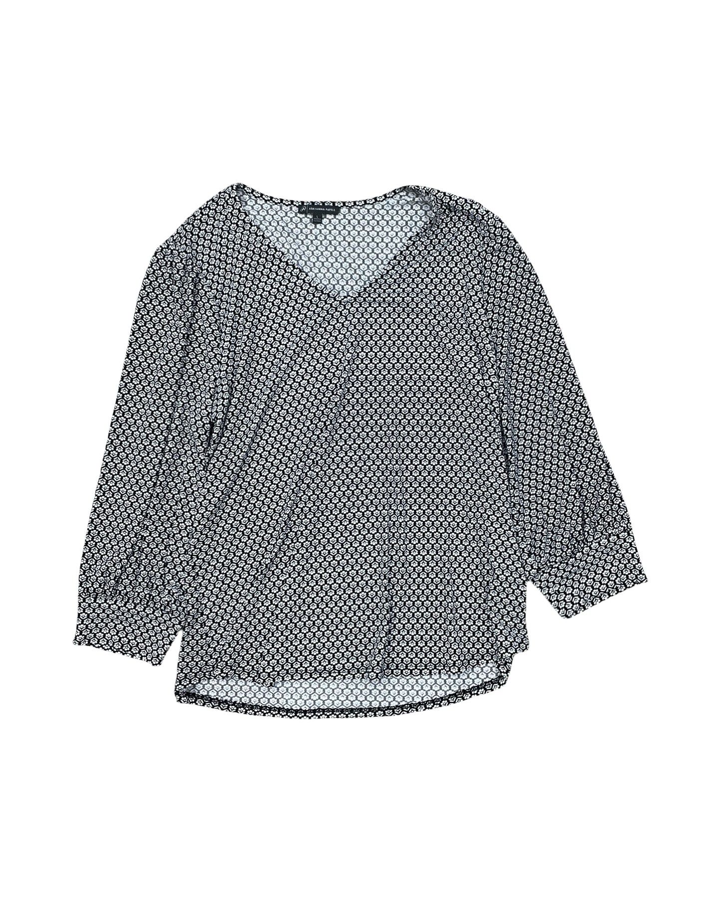 Top Ls By Adrianna Papell In Black & White, Size:L