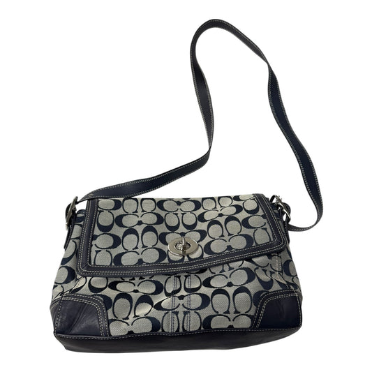 Crossbody Designer By Coach In Blue & Grey, Size:Medium