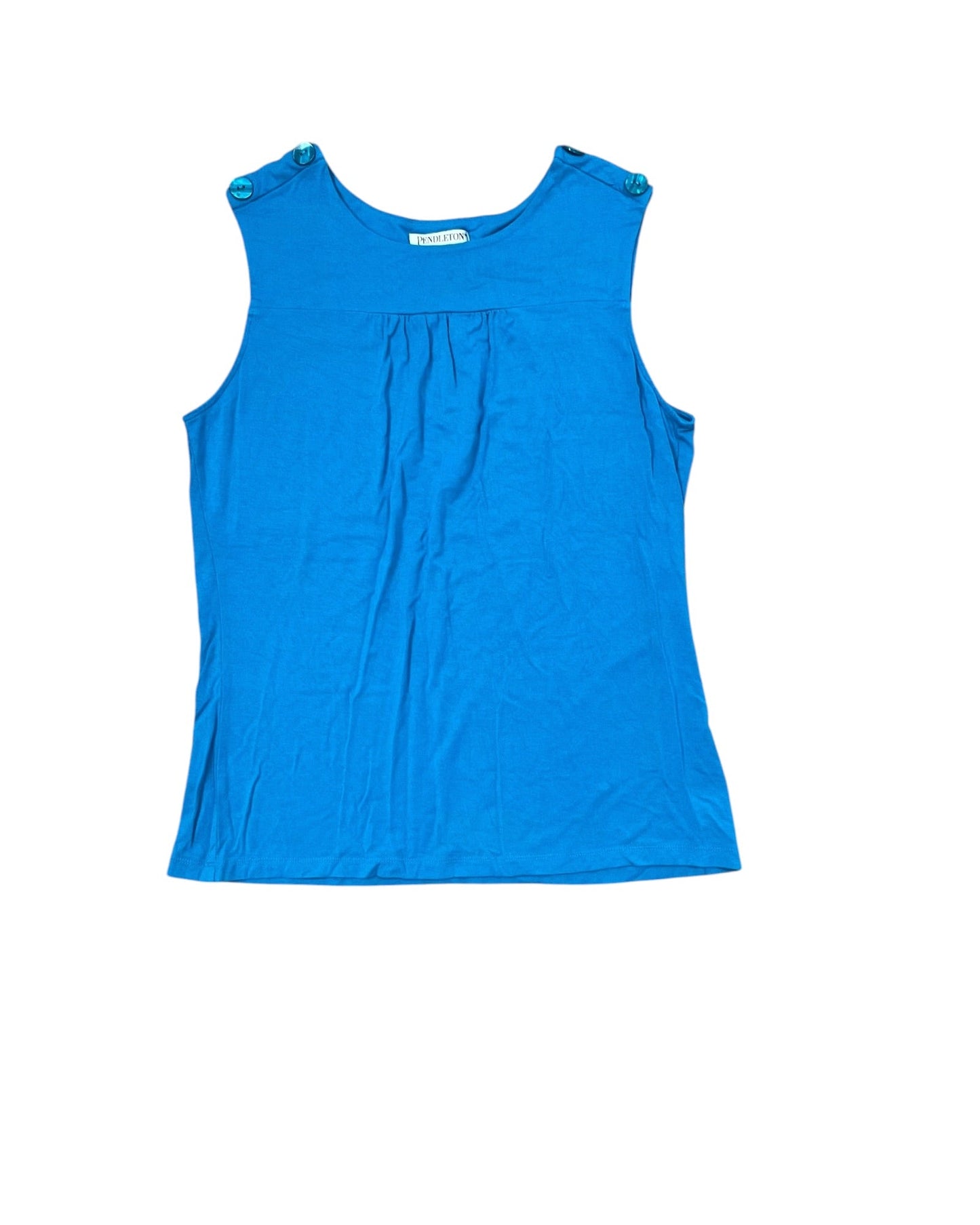 Top Sleeveless By Pendleton In Aqua, Size:M