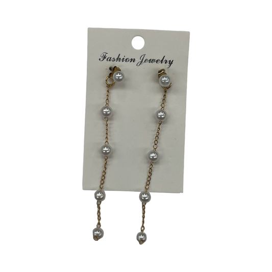 Earrings Dangle/Drop By Clothes Mentor In Gold & White