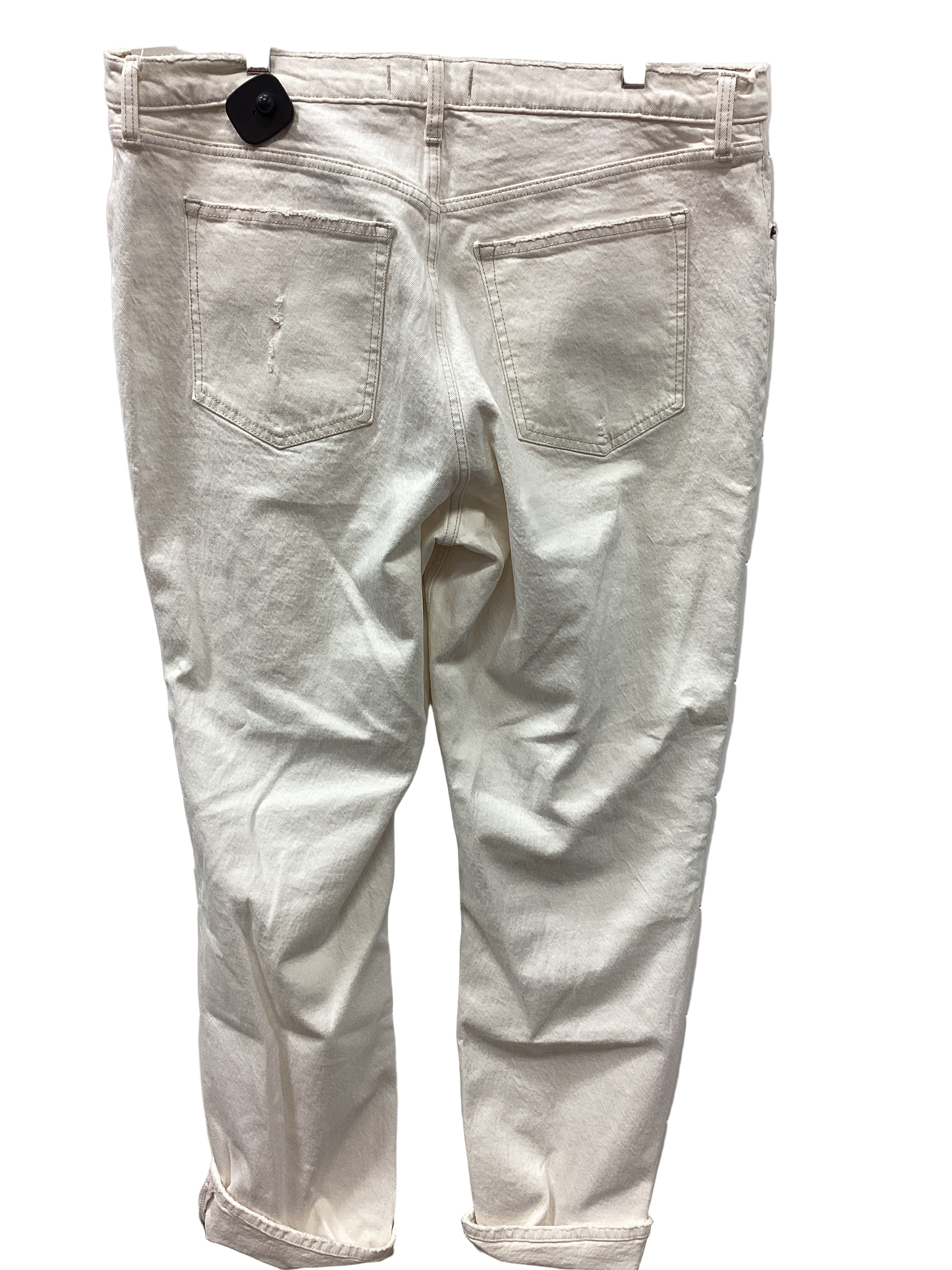 Jeans Wide Leg By Abercrombie And Fitch In Cream Denim, Size:18