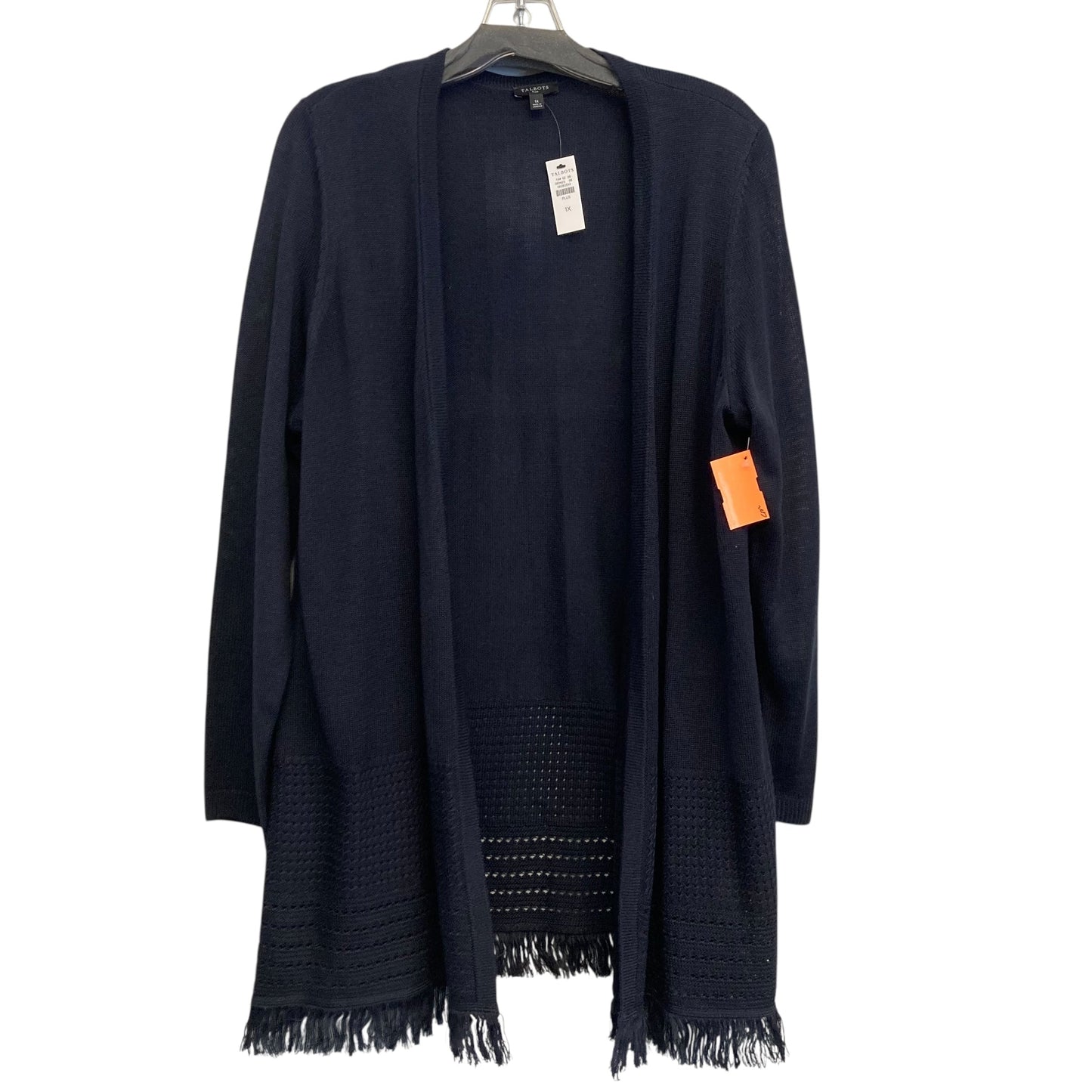 Sweater Cardigan By Talbots In Navy, Size:1X