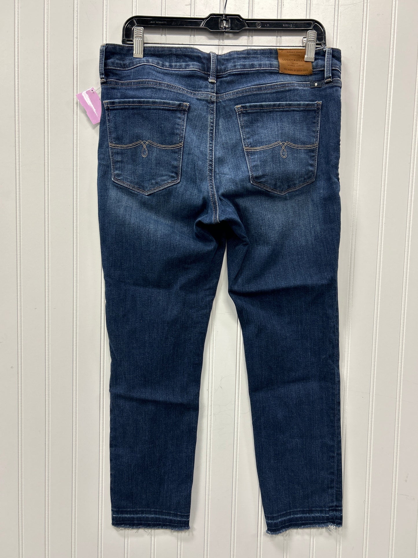 Jeans Cropped By Lucky Brand In Blue Denim, Size:10
