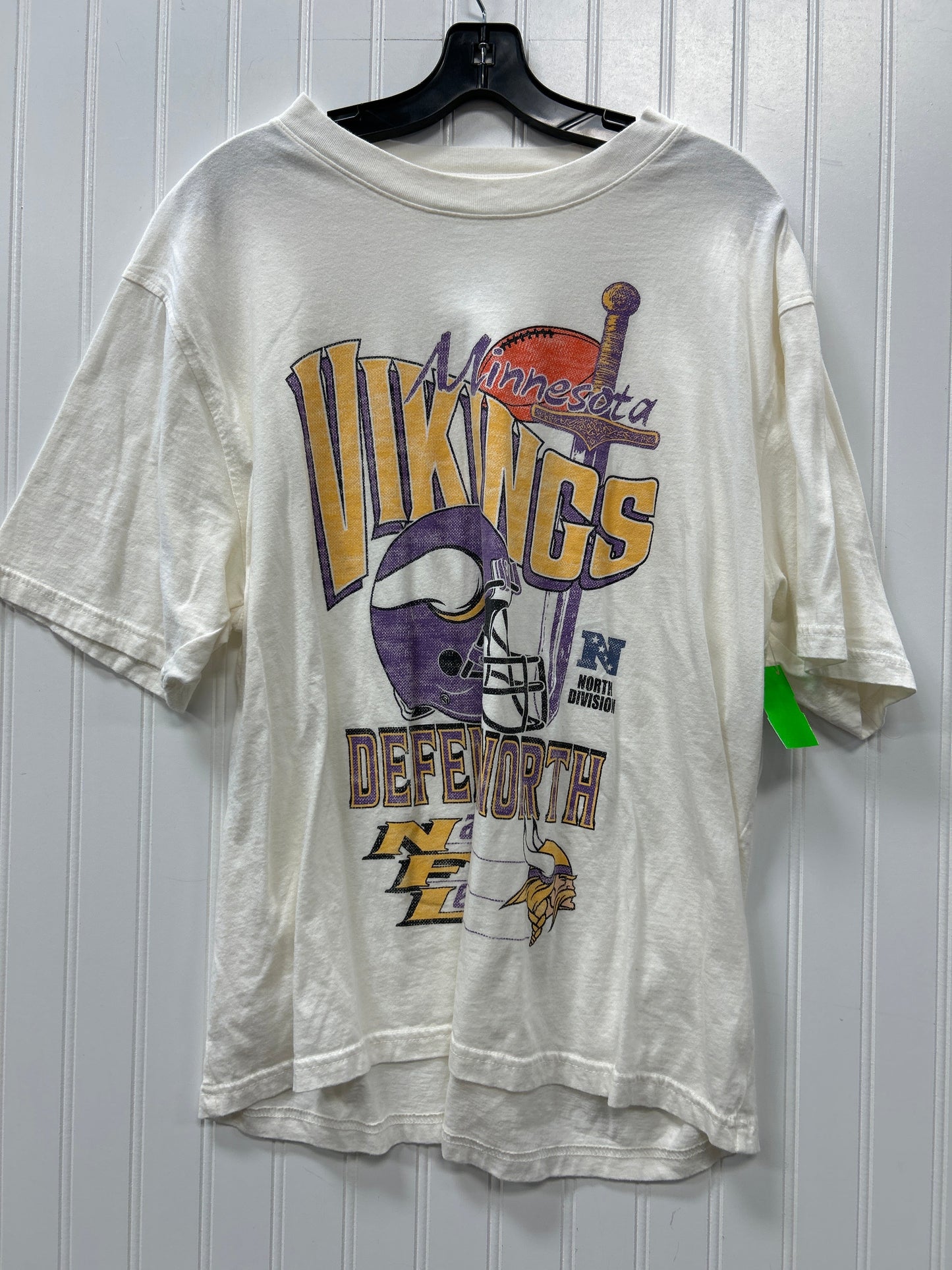 Athletic Top Ss By Nfl In Cream, Size:L