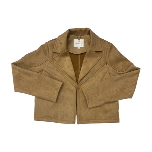 Jacket Moto By Lucky Brand In Tan, Size:S
