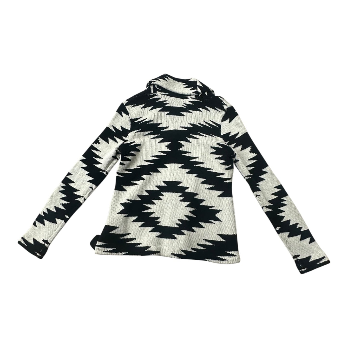 Sweater Cardigan By Chaps In Black & Cream, Size:S