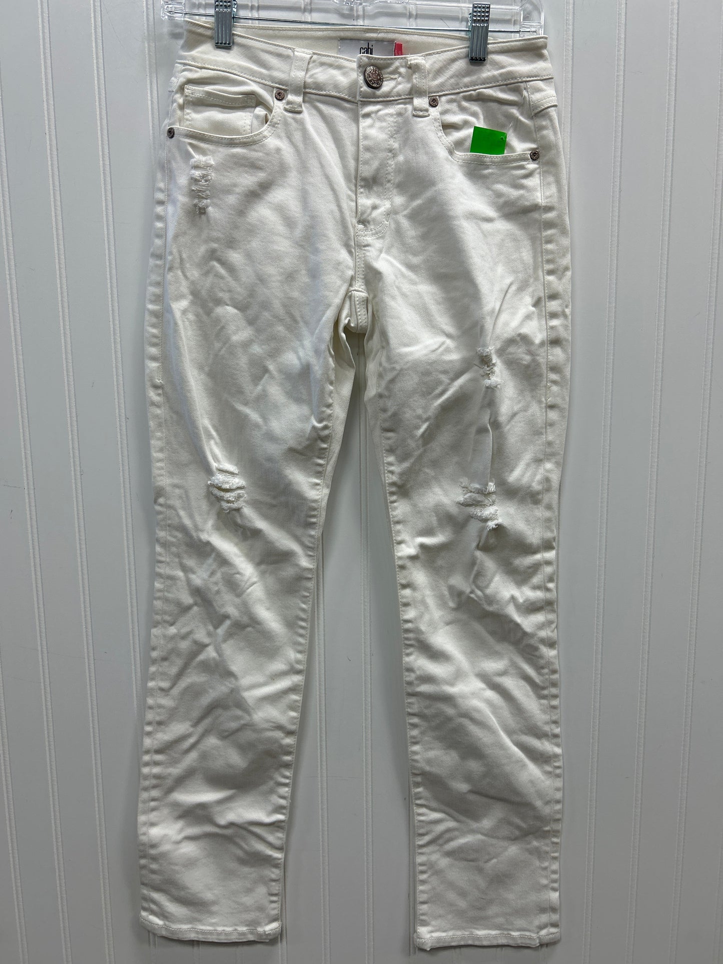 Jeans Skinny By Cabi In White Denim, Size:2