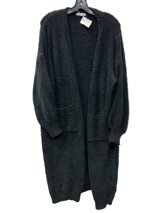 Sweater Cardigan By White Birch In Black, Size:2X