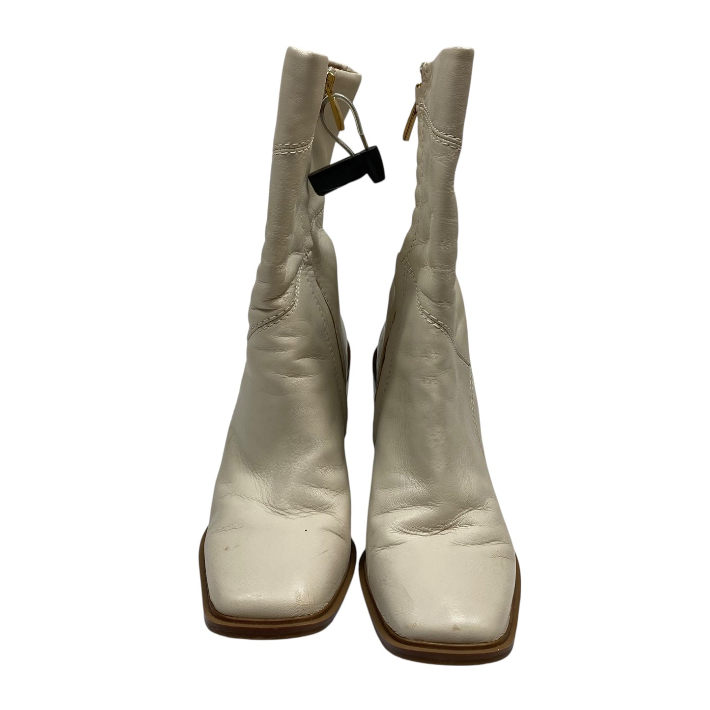 Boots Ankle Heels By Franco Sarto In Cream, Size:7