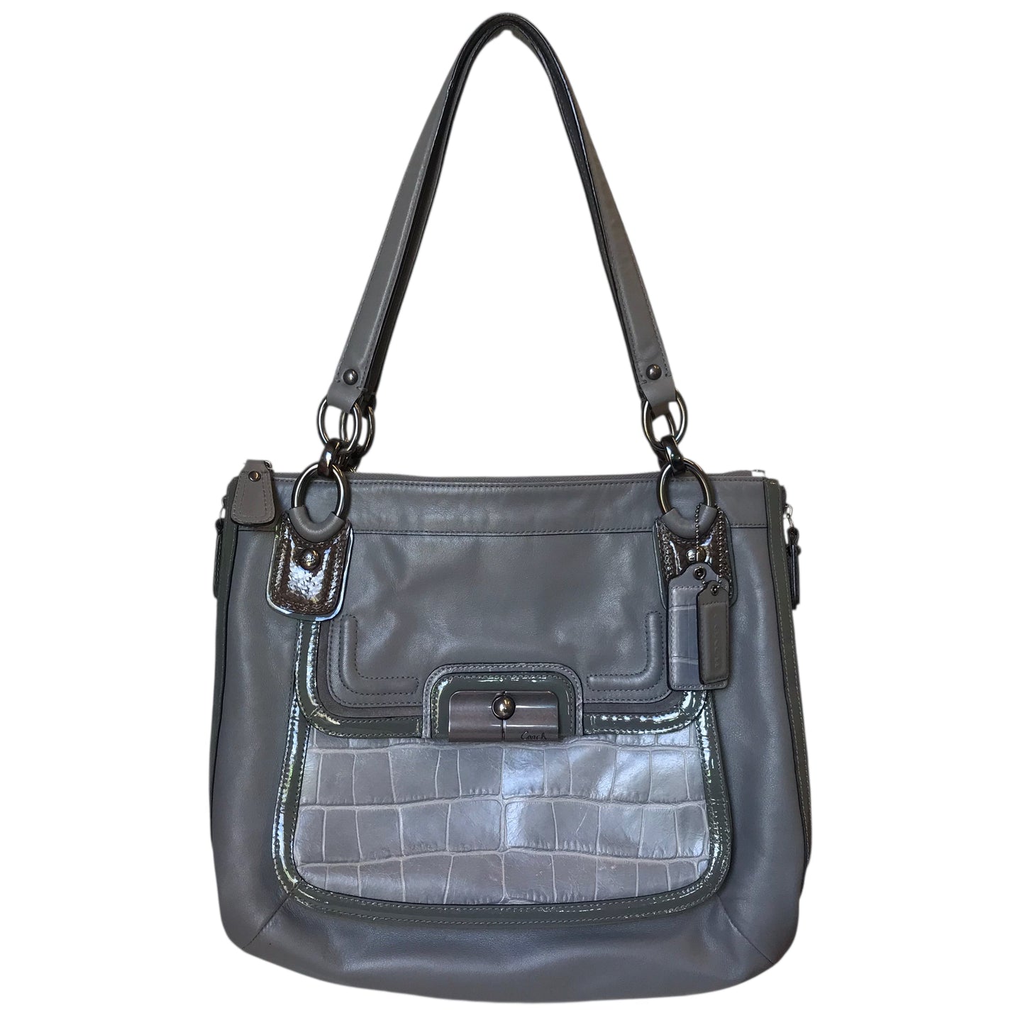 Handbag Designer By Coach In Grey, Size:Large