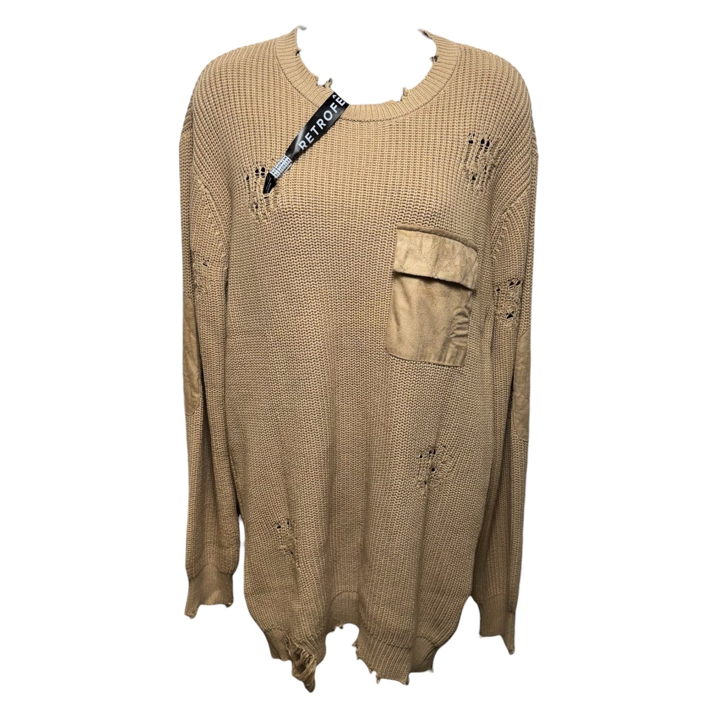 Devin Distressed Sweater By Ser.O.Ya In Tan, Size: S