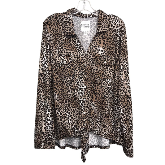 Top LS By New York Laundry In Animal Print, Size:2X