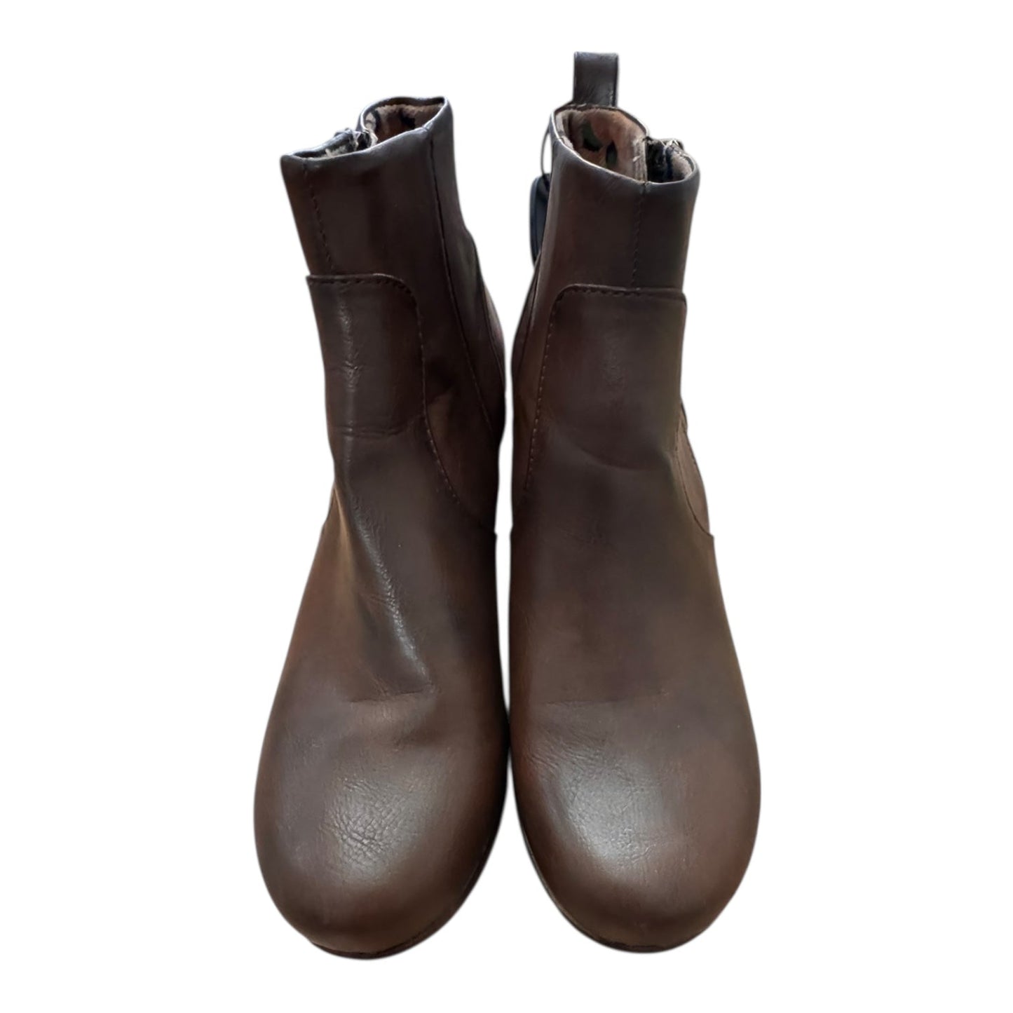 Boots Ankle Heels By Boc In Brown, Size:9.5