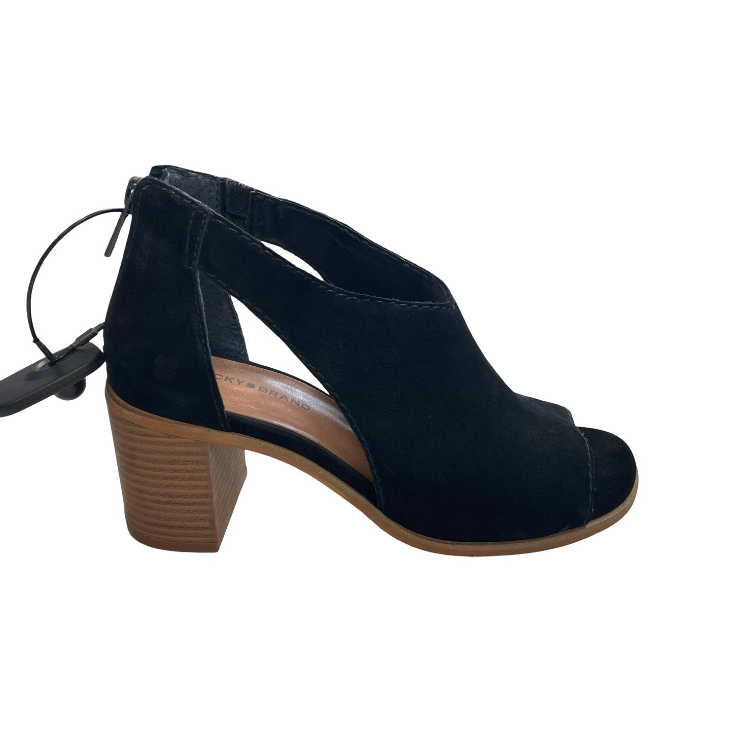 Sandals Heels Block By Lucky Brand In Black, Size:7