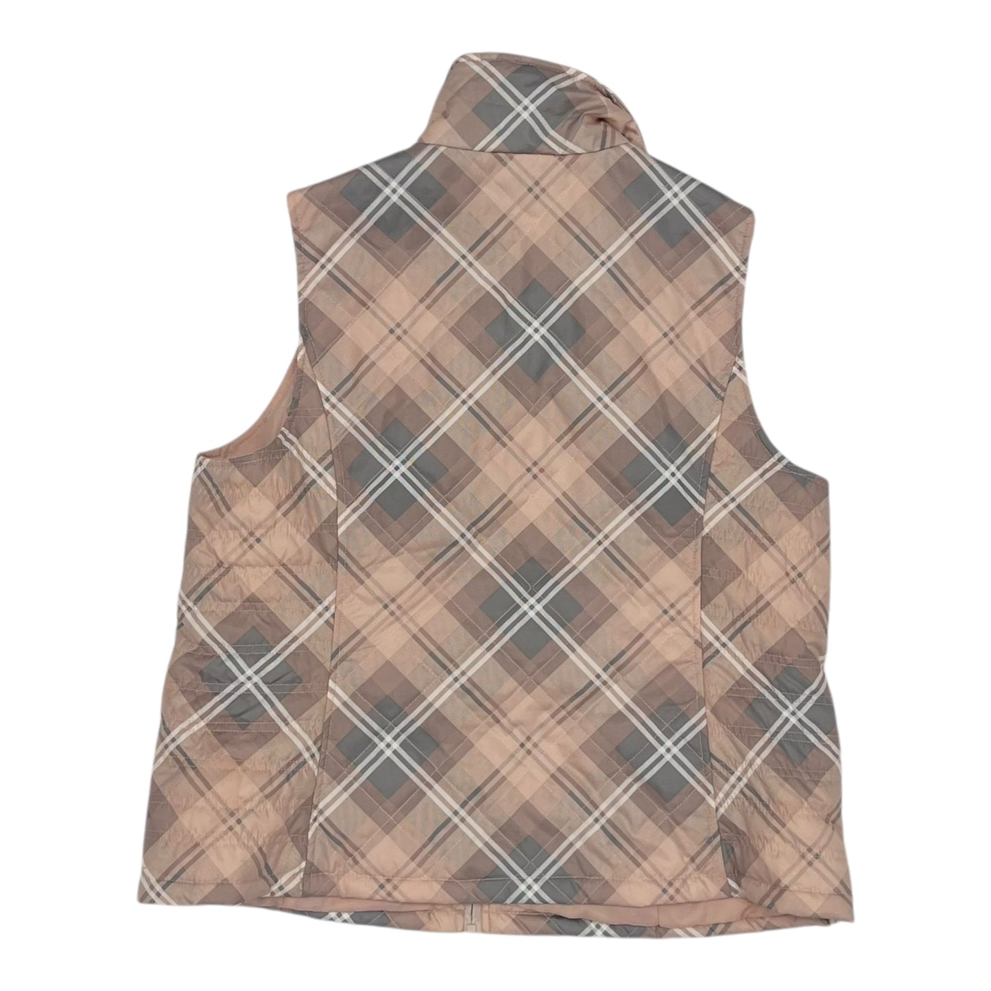 Vest Puffer & Quilted By Cj Banks In Grey & Pink, Size:1X