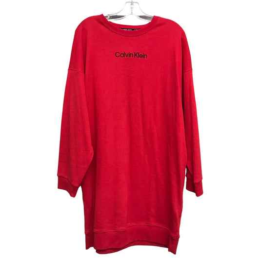 Dress Casual Short By Calvin Klein In Red, Size:L