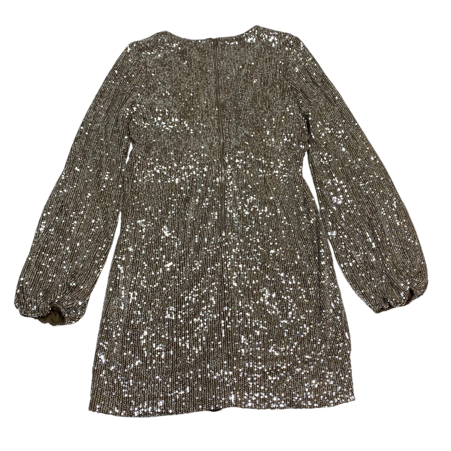 Dress Party Short By Fashion Nova In Brown & Silver, Size:Xl