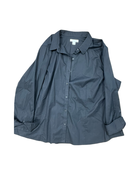 Blouse Ls By Liz Claiborne In Black, Size:3X
