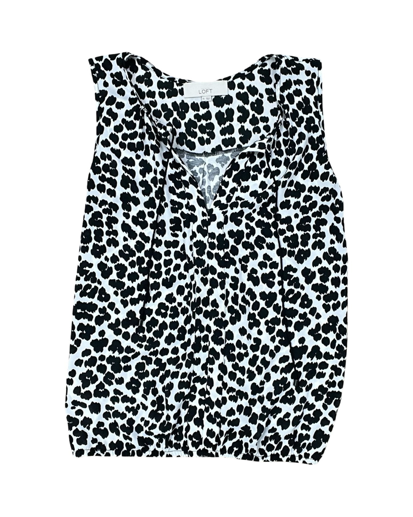 Top Sleeveless By Loft In Black & White, Size:Xs