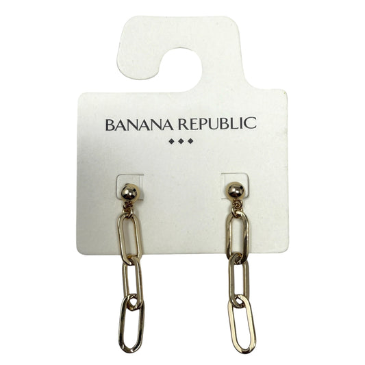 Gold Tone Paperclip Chain Dangle Earrings By Banana Republic